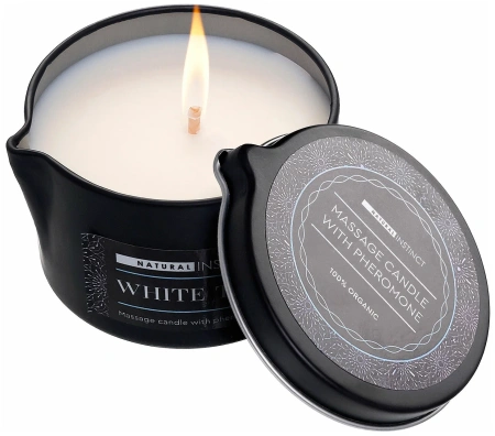 Массажная свеча-афродизиак для пар NATURAL INSTINCT WHITE TEA, 70 мл